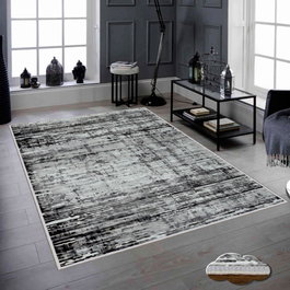 Conceptum Wookece319 Alfombra 100 x 150 cm Blanco, Gris y Negro